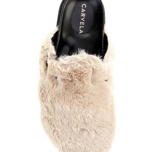 Carvela Berserk Faux Fur Slippers☆Grey☆Women's 8.5M